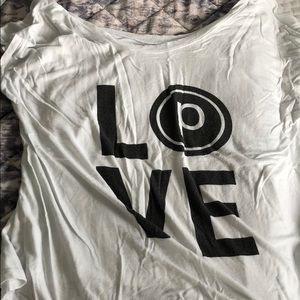 Pure Barre Off the Shoulder “LOVE” tee